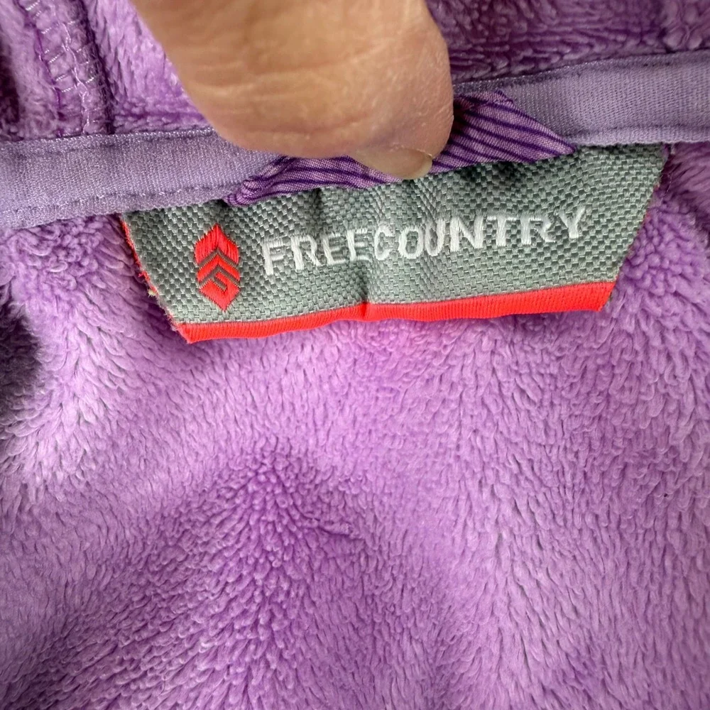 Free Country Girls Purple Striped Hooded‎ Softshell Active Jacket Size 14/16